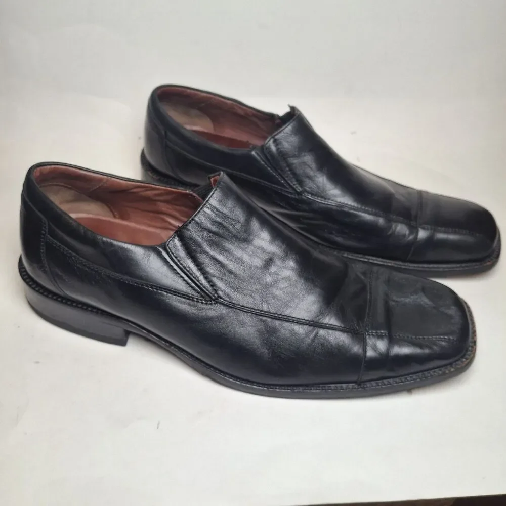 Johnston Murphy Sheepkin Y2k Square Toe Black Leather Slip-on Loafer Brazil 11M